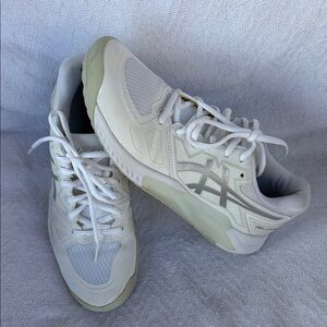 Women ASICS 7.5 Sneakers Moisture Liner PGuard  Athletic White Cream